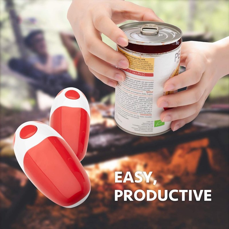 One Touch Food-Safe Tin Can Jar Bottle Opener Multifunctional Automatic Can Opener Stainless Steel Plastic Electric Can Opener