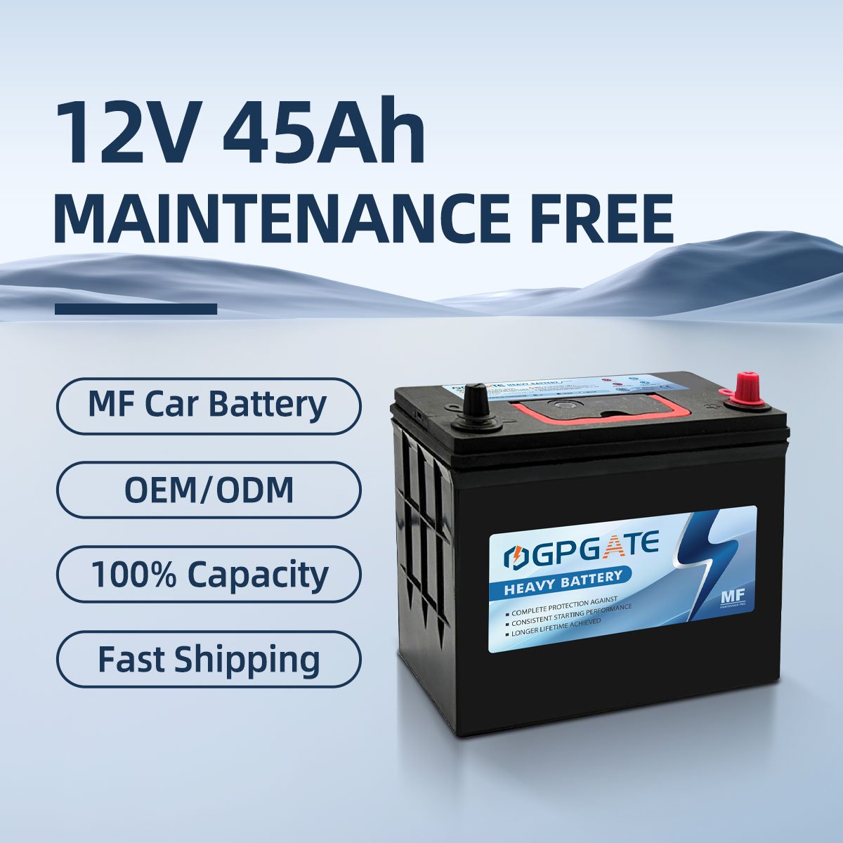 Maintenance-free sealed Car Starting Battery JIS 12V 45Ah 46B24 Suitable for Japanese Car Starting