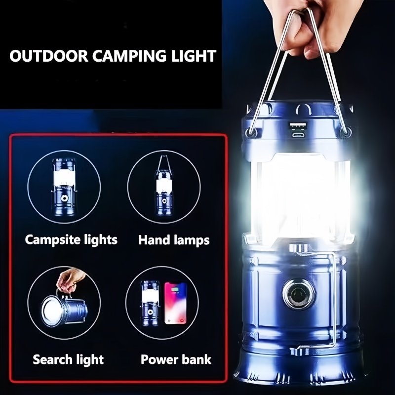 Outdoor Portable 3 in 1 Collapsible Lighting Waterproof Hanging Tent Flashlight Power by 5w Led Lantern Camping Light