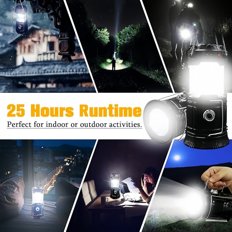 Outdoor Portable 3 in 1 Collapsible Lighting Waterproof Hanging Tent Flashlight Power by 5w Led Lantern Camping Light