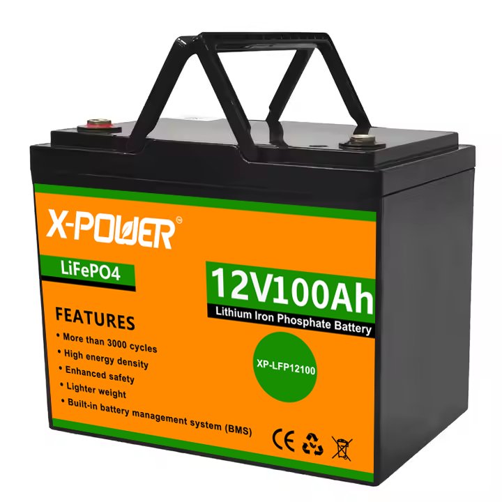 US Stock LiFePO4 Battery 12V 100Ah Deep Cycle Built-in 100A BMS 1280Wh 5-Year Lifespan RV/ Solar Panel /Trolling Motor/camper