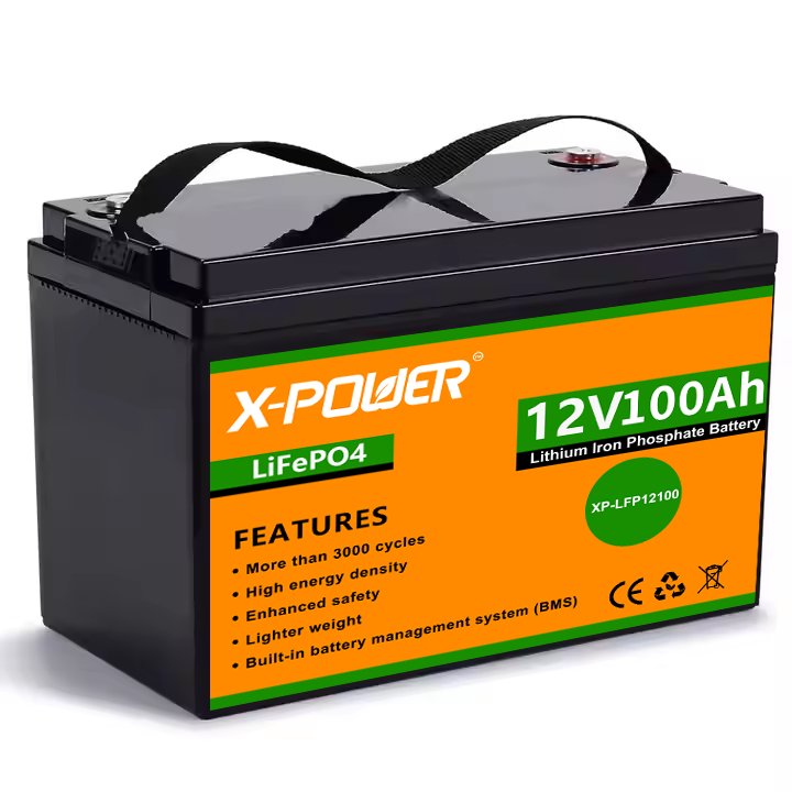 US Stock LiFePO4 Battery 12V 100Ah Deep Cycle Built-in 100A BMS 1280Wh 5-Year Lifespan RV/ Solar Panel /Trolling Motor/camper