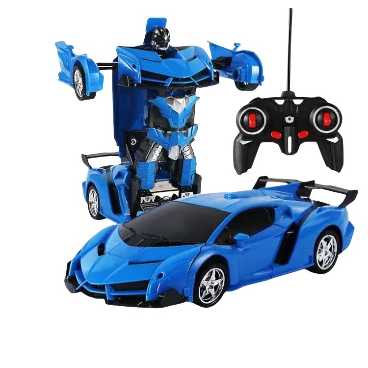 Transform RC Car Robot 2.4G Smart Robot Deformation One Click Deformation 1:18 Scale Transform Remote Control Car Toy for Kids