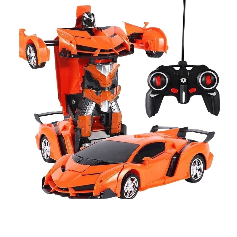 Transform RC Car Robot 2.4G Smart Robot Deformation One Click Deformation 1:18 Scale Transform Remote Control Car Toy for Kids