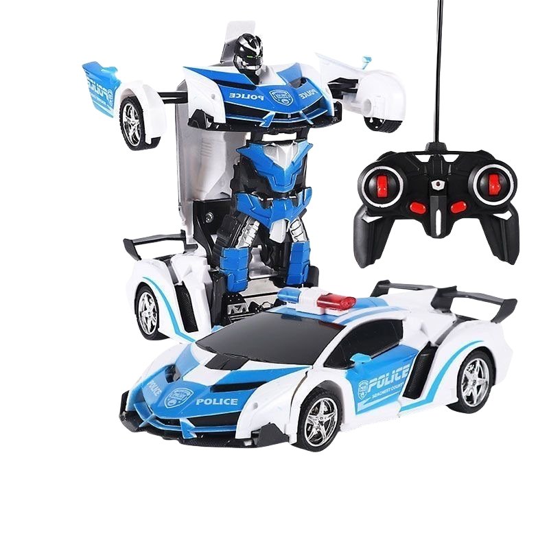 Transform RC Car Robot 2.4G Smart Robot Deformation One Click Deformation 1:18 Scale Transform Remote Control Car Toy for Kids