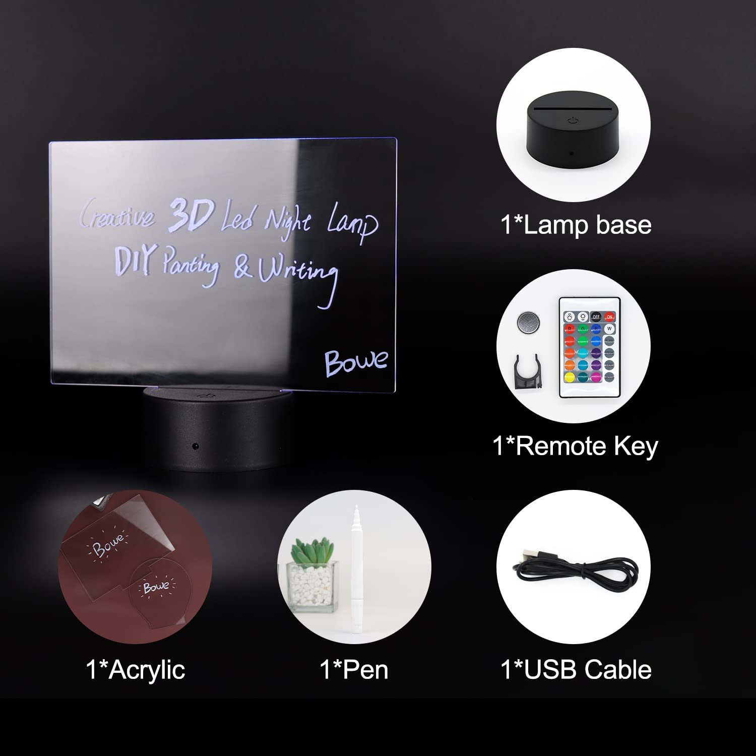 DIY New Unique Products Personalized Wedding Favors DIY Creative Led Acrylic Message Board Christmas Gift Sets