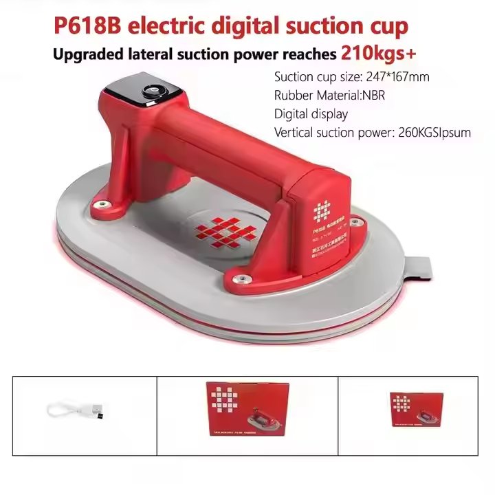 Shijing P618B Electric Vacuum Digital Display Tile Suction Cup Marble Electric Vacuum Suction Cup Disk Sucter 260kgs Power Tool