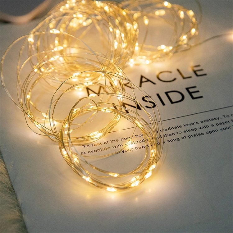 3AA Battery Powered Silver Copper Wire String 3M/5M/10M LED Garland Fairy Light Christmas Holiday Wedding Party Decoration