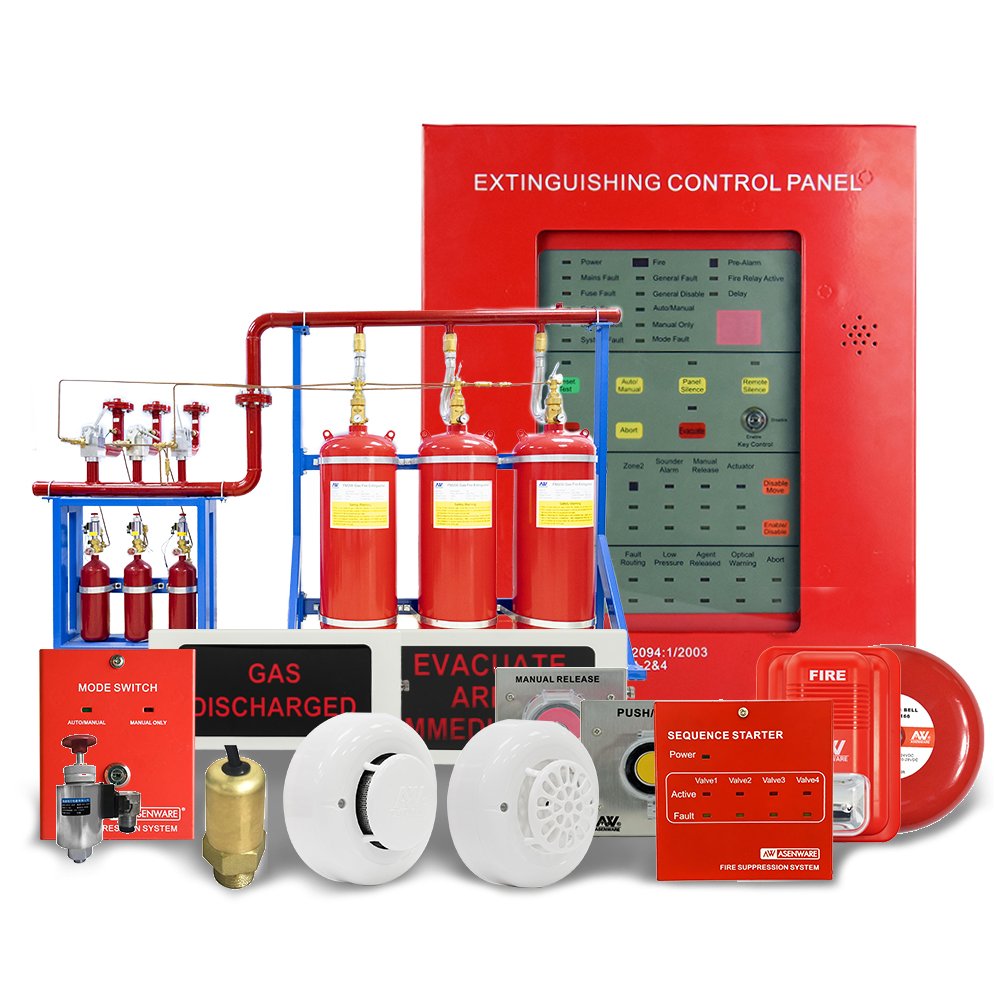 Auto Gas Releasing Control Panel Asenware FM200 CO2 Gas Suppression System