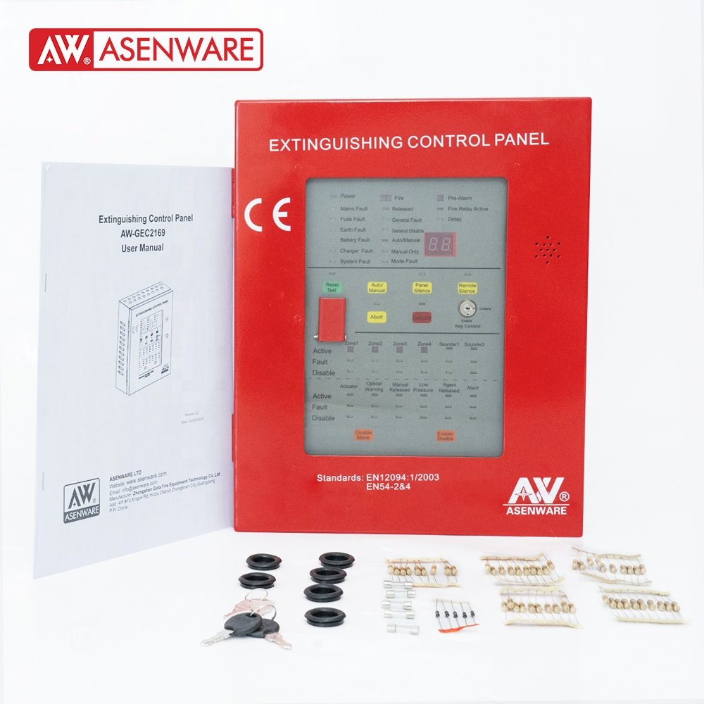 Auto Gas Releasing Control Panel Asenware FM200 CO2 Gas Suppression System