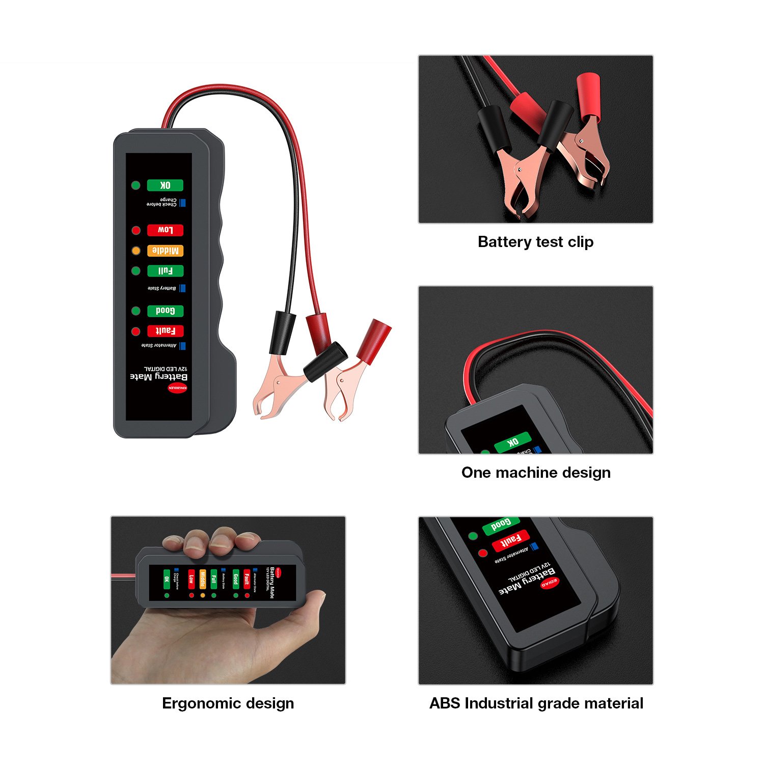 Original Auto Car Battery Tester BM310 12V Digital Test 6 LED Display Analyzer Alternator State Check Automotive Scanner