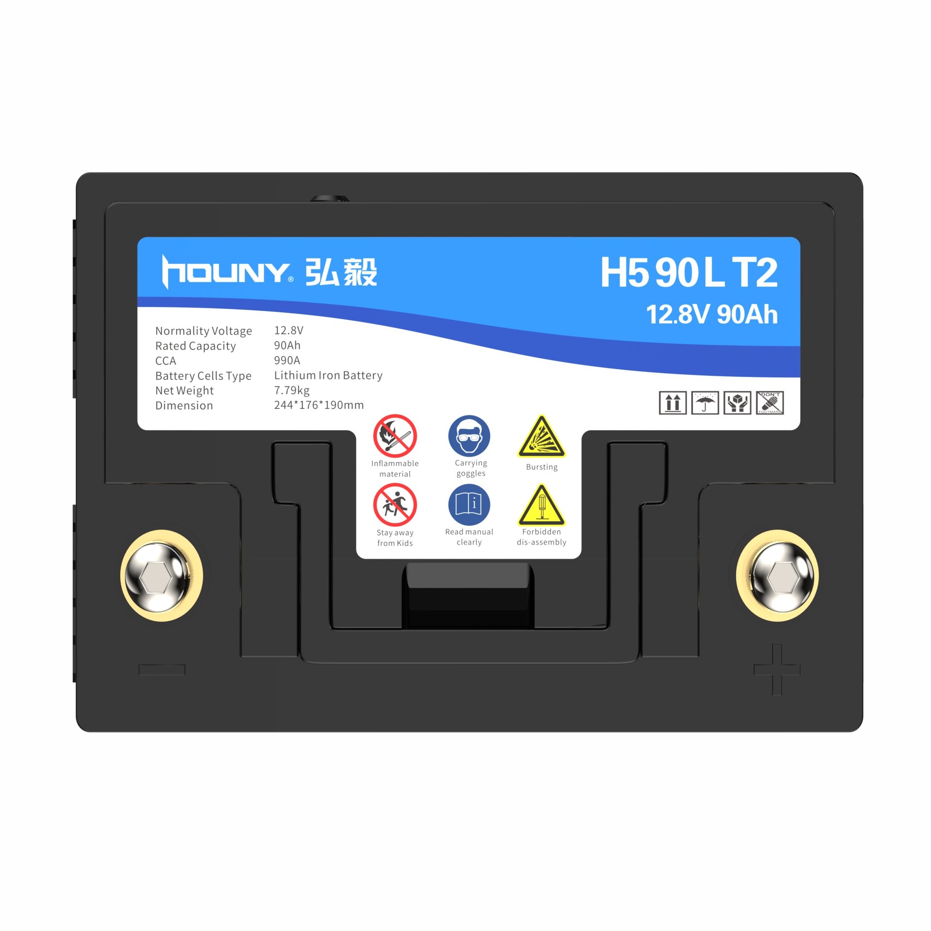 China High Quality Starting Batteries for Automobile Jump Start CCA990 12V 90Ah LiFePO4 Safe Deep Cycle