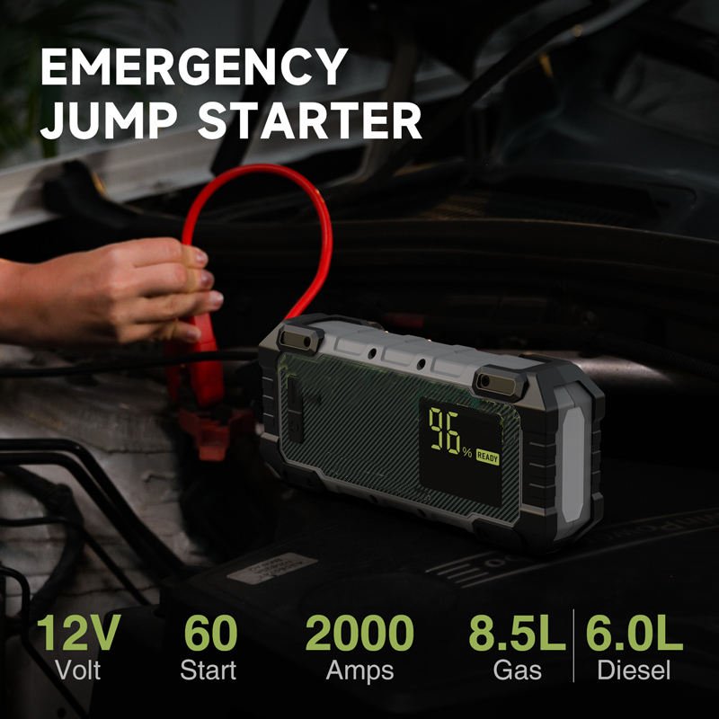 Jumpstarter Car Jump Starter 12V Lithium Battery Car Jumpstarter Power Bank Jump Pack with Booster Charr Auto Starter