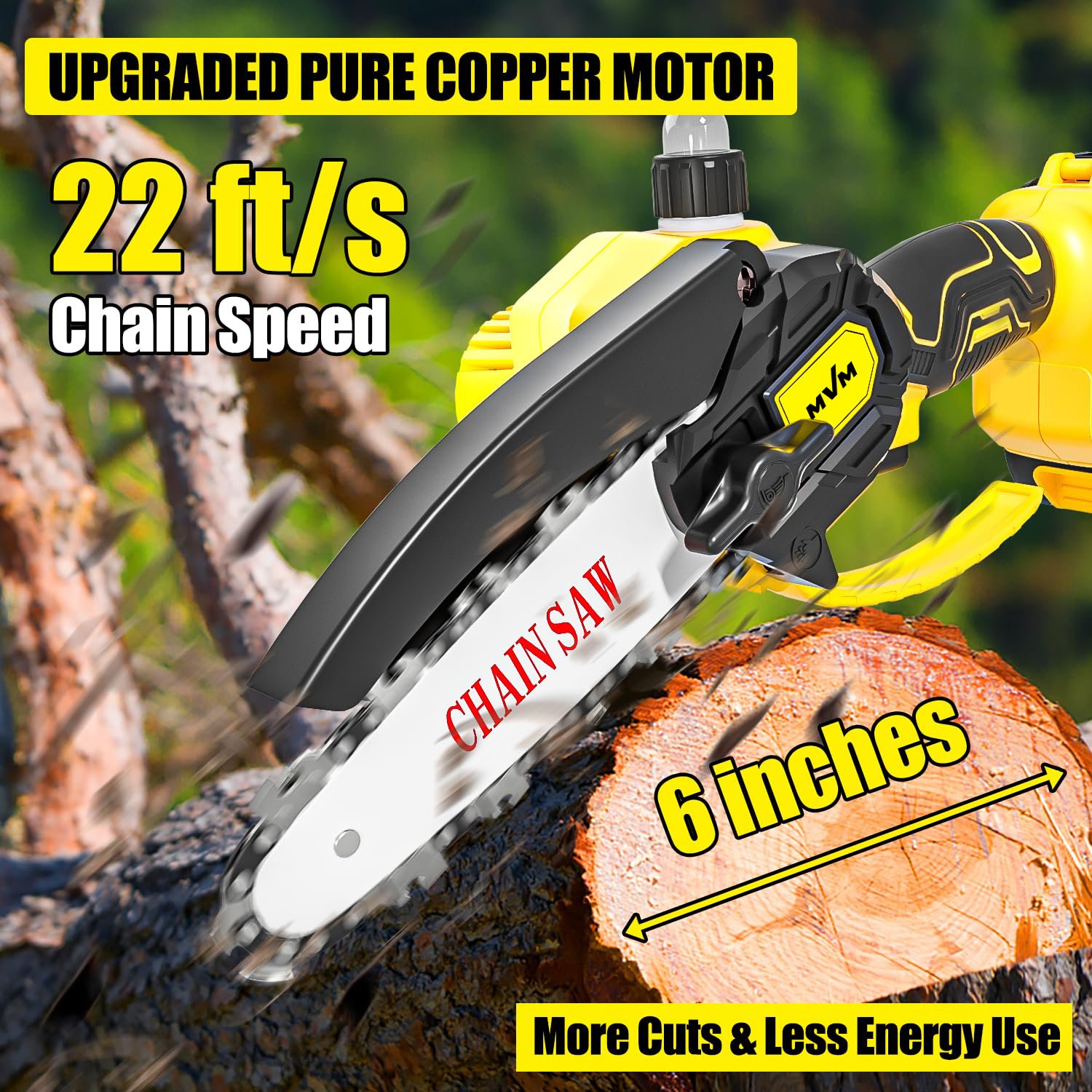Cordless Mini Chainsaw 6 Inch Auto Oiler Handheld Electric Portable Battery Chainsaw Power Small Chain Saws