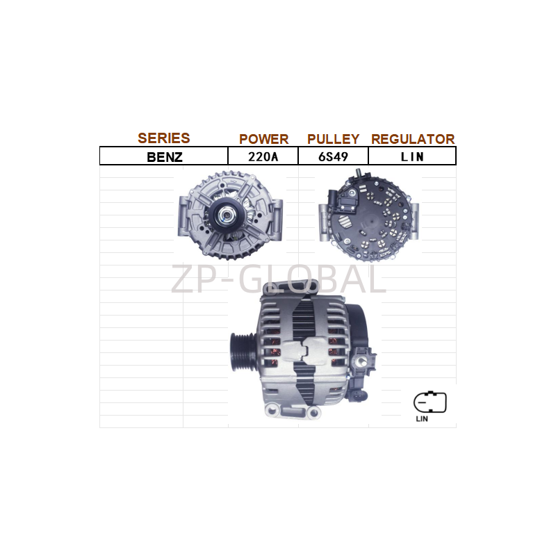 Spare Parts Car Alternator Generator A0131540502 for Mercedes Benz GL450 R280 R350