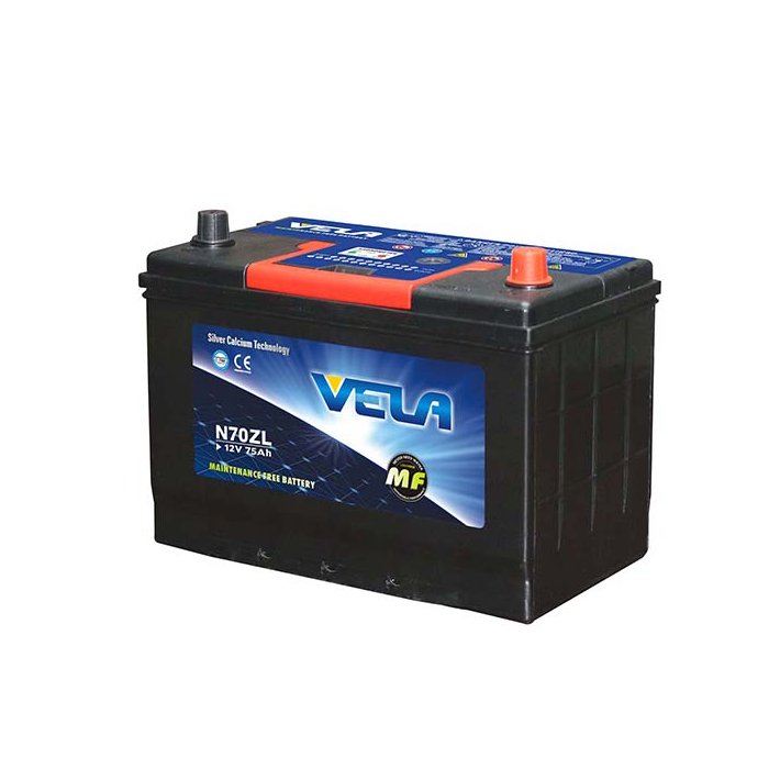 Efficient Battery Lead- Acid MF Rechargeable Auto Battery N70ZL12v 75ah Car Battery for Car Starting