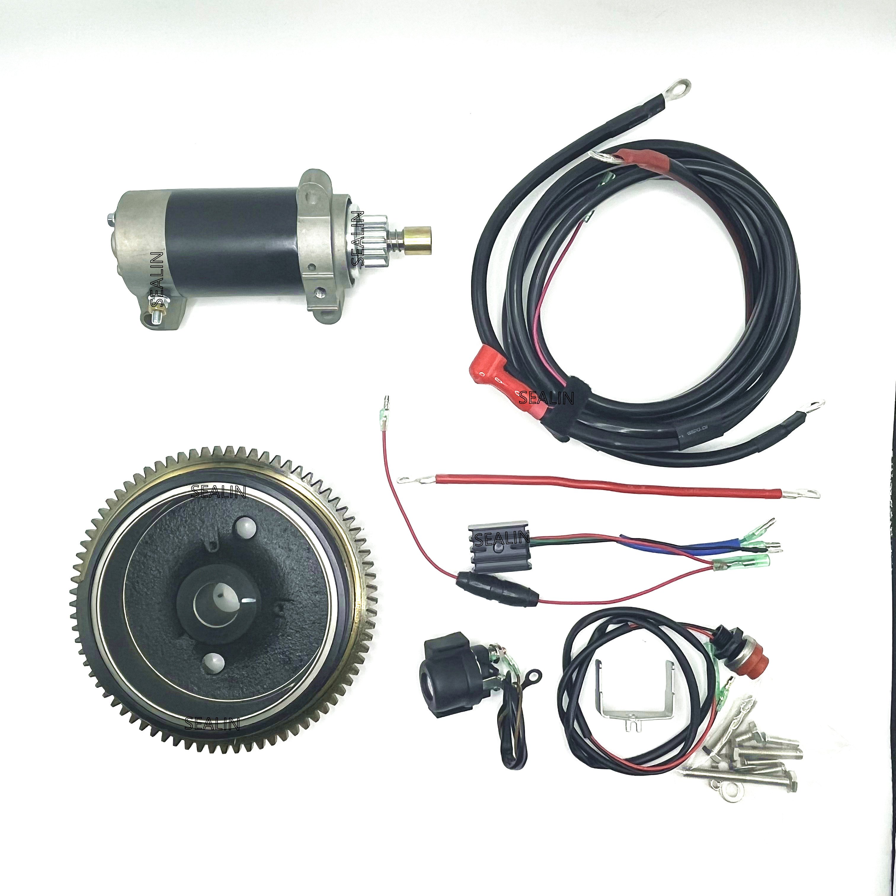 Electric Start Conversion Kit for Parsun F15A F20A F20ABMS F15ABMS 4 Stroke 15hp 20hp Model 6AH Starter Motor Flywheel
