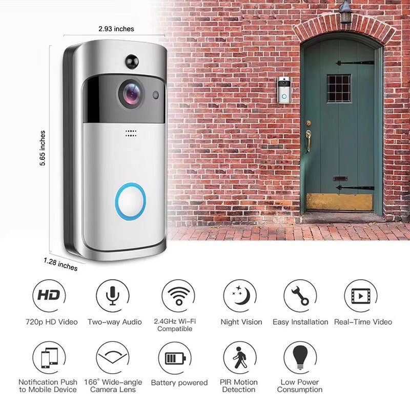 Noston V5 Doorbell Smart AI Video Human Detection Auto Tracking Security Wifi Camera Two-Way Audio Auto Tracking Anti Thief CCTV