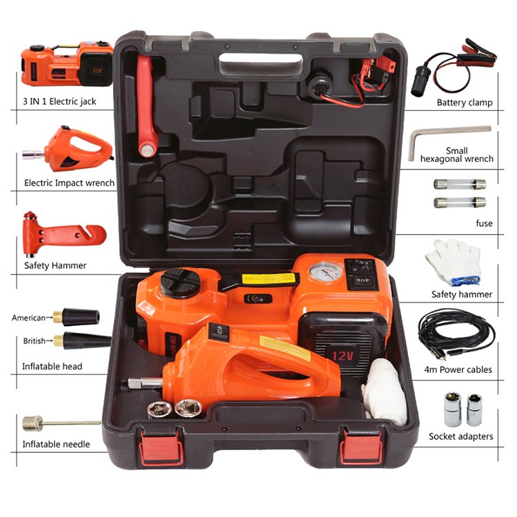 3 in 1 Electric Car Jack Stand 3 Ton All in One Car Tools Hydraulic Jack Car Lift Jack Repair Tool