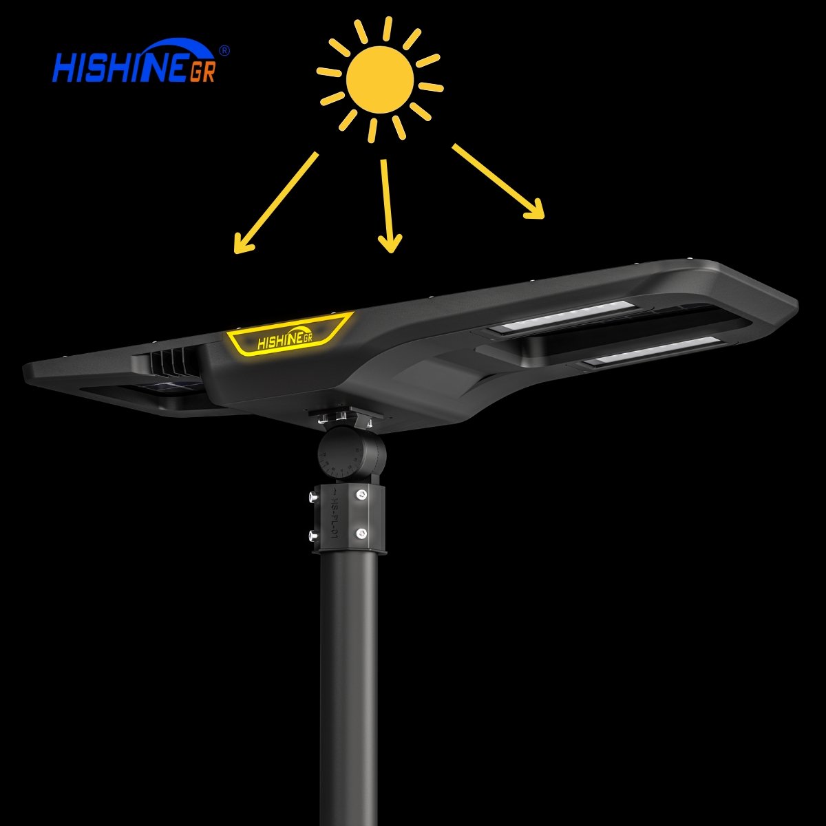 Hishine All-in-One Solar Street Light 180LMW LED Motion Sensor Lampe Solaire for Road Lighting