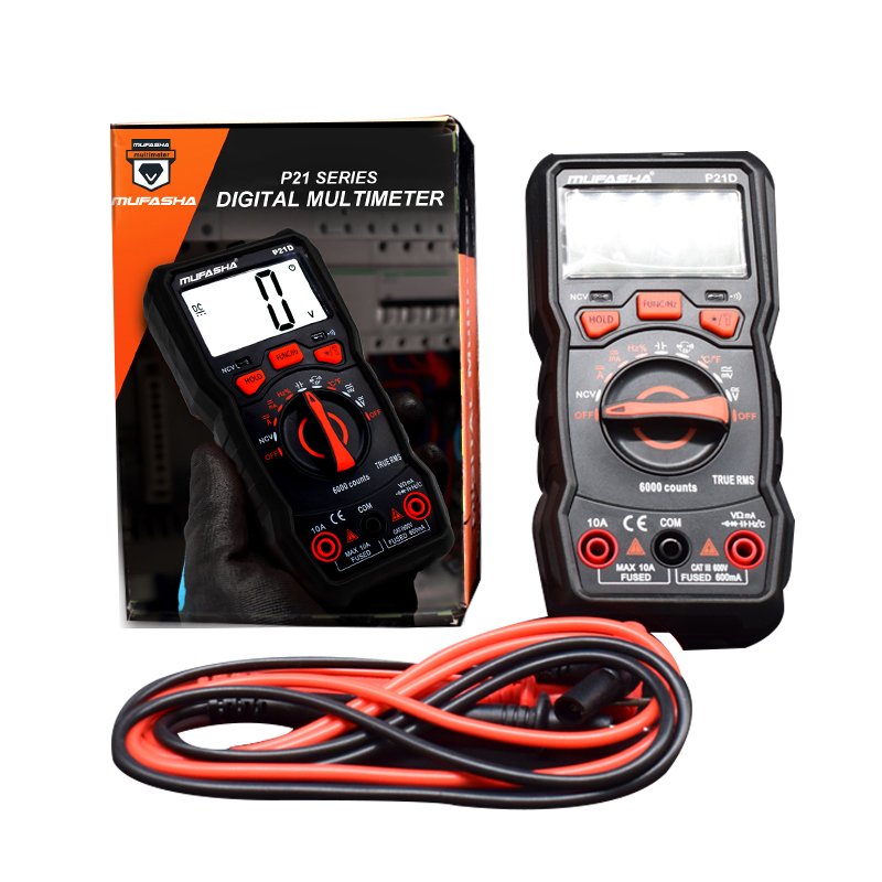 MUFASHA Multimeter Auto Range True RMS Digital Electrical Tester 6000 Counts AC/DC Current Voltage Voltimetro Voltmeter 600V 10A