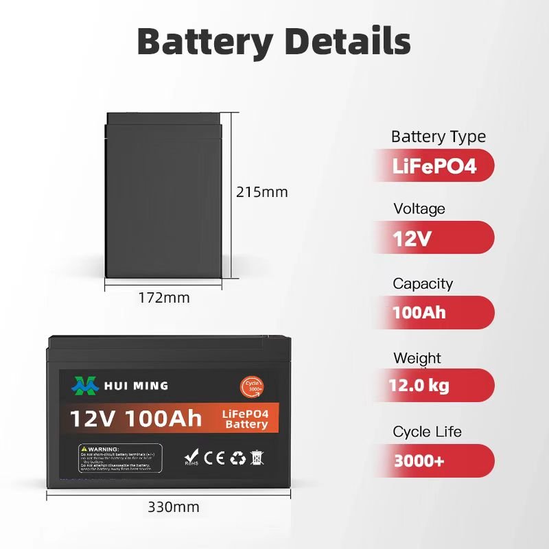 Solar Energy 12V 100Ah Lifepo4 Batteries 12.8V 24V 50ah 120ah 100ah 150Ah 200ah Lithium Ion Battery Pack