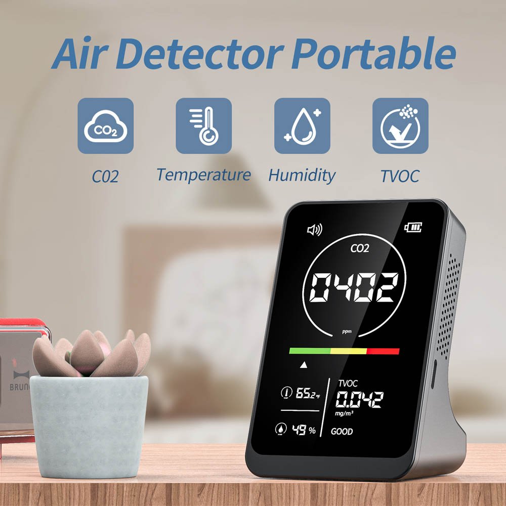NDIR Indoor Air Quality Monitor Desktop Carbon Dioxide Gas Analyzer CO2 Meter Detector Temperature Humidity Meter CO2 Monitor