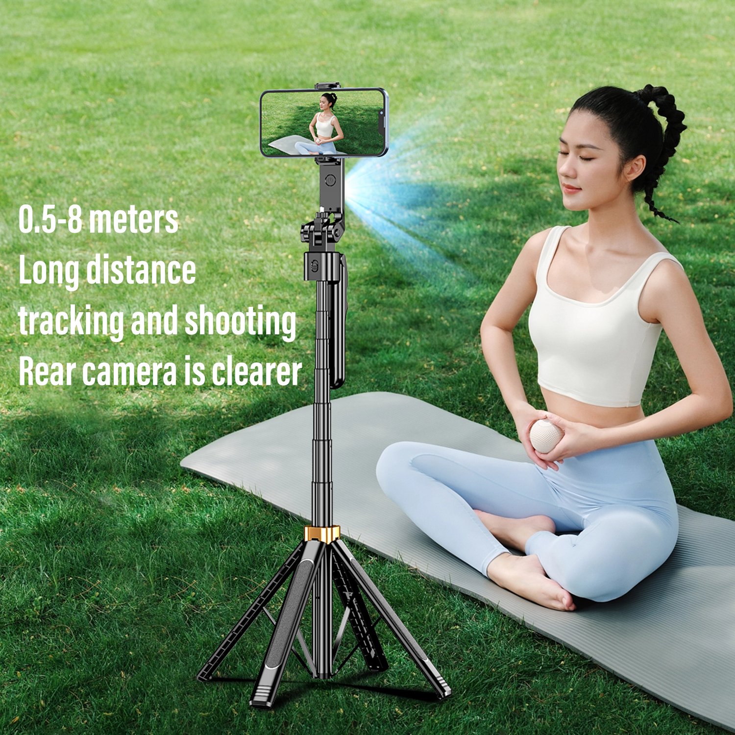 Original Factory 360° Face Tracking Selfie Stick, AI Face Tracking Rotation Function, 180CM Telescopic Height Gimbal CL11-P