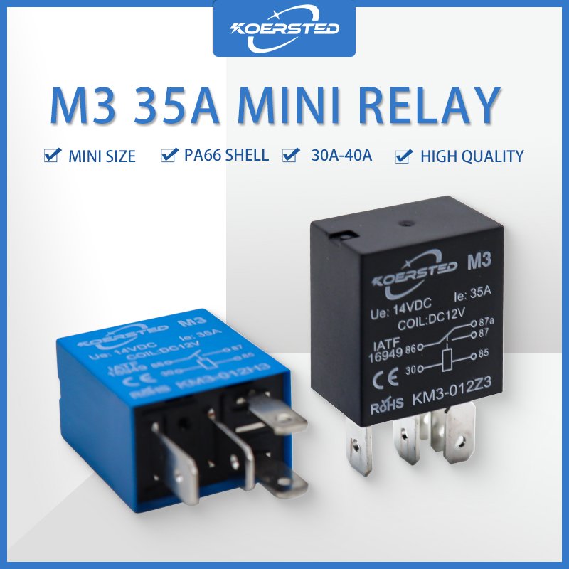 KM3 Series - 30A 35A Mini Auto Relay, High Quality 12V/24V 4P/5P Micro Automotive Relay, IATF16949 Certified Car Relay
