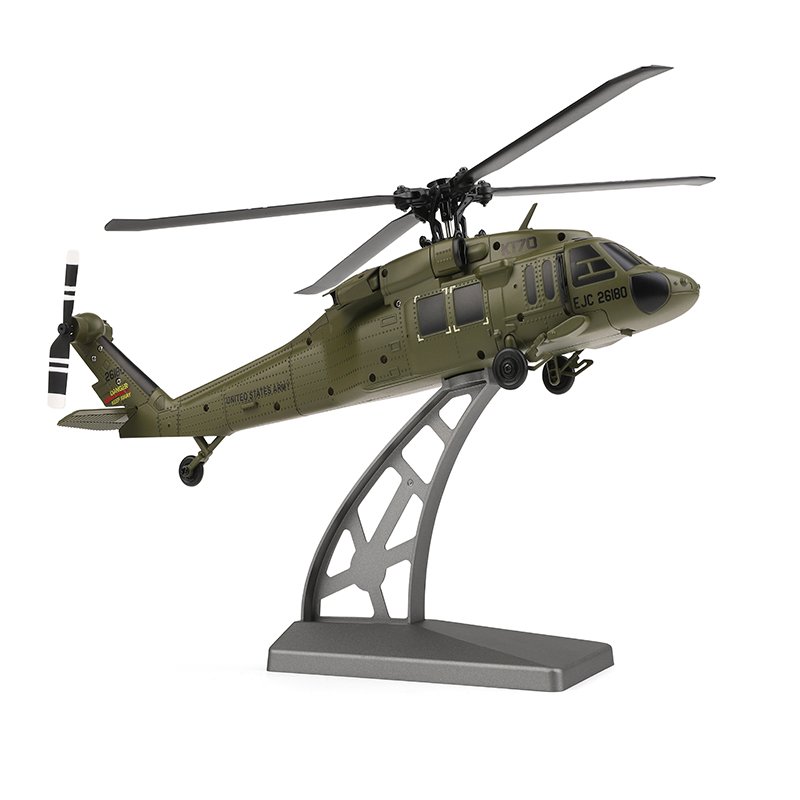 Wltoys K170 RC Helicopter UH-60L 2.4G 4CH 6-Axis Gyro Brushless Motor Military Green RC Aircraft RTF XK K170 Drone Toys