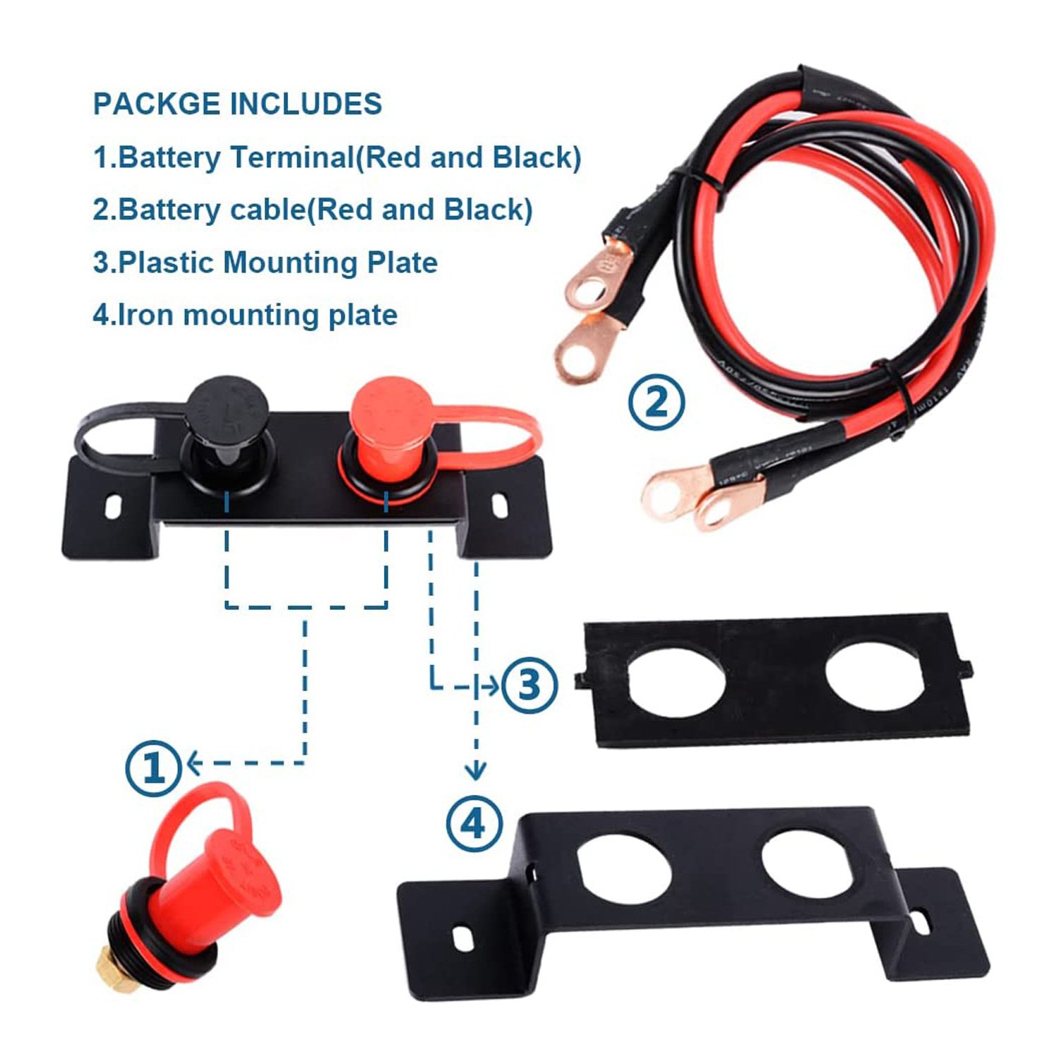 Car Battery Jump Post Starter Jumpstart Battery Terminals Relocation Kit Remote Battery Charging Tool Jumper Terminals