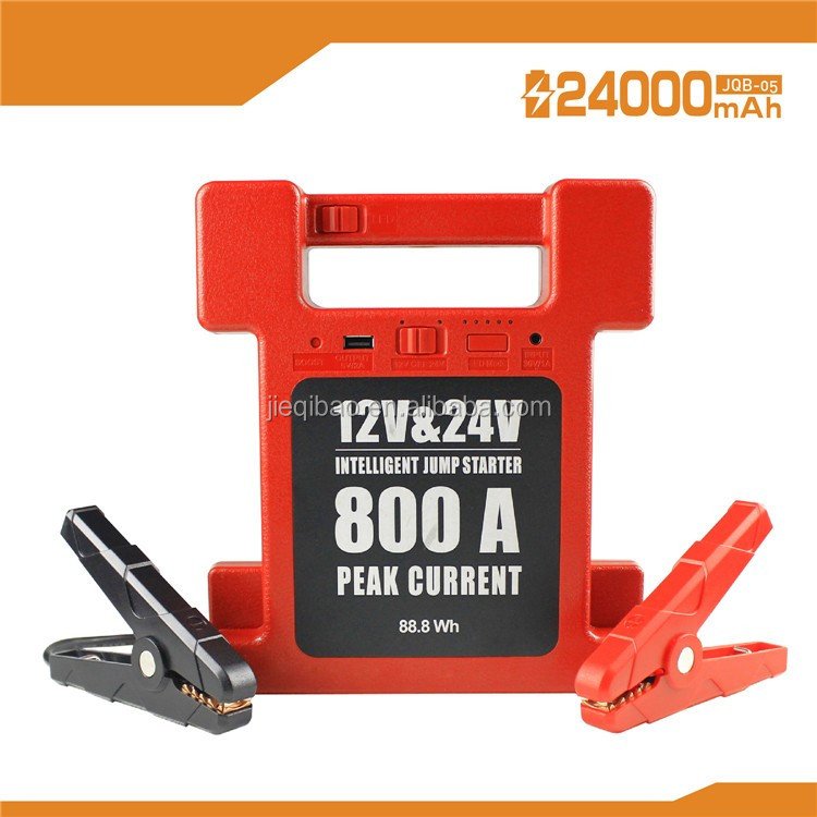 800A 24V Ultra Safe Lithium 12v 24v Jump Starter Auto Battery Booster With LED Light
