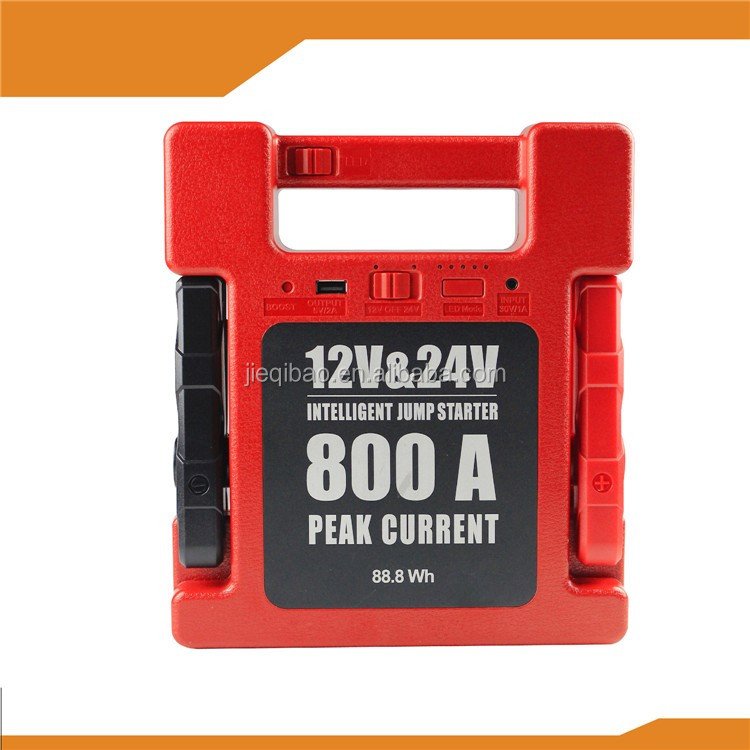 800A 24V Ultra Safe Lithium 12v 24v Jump Starter Auto Battery Booster With LED Light
