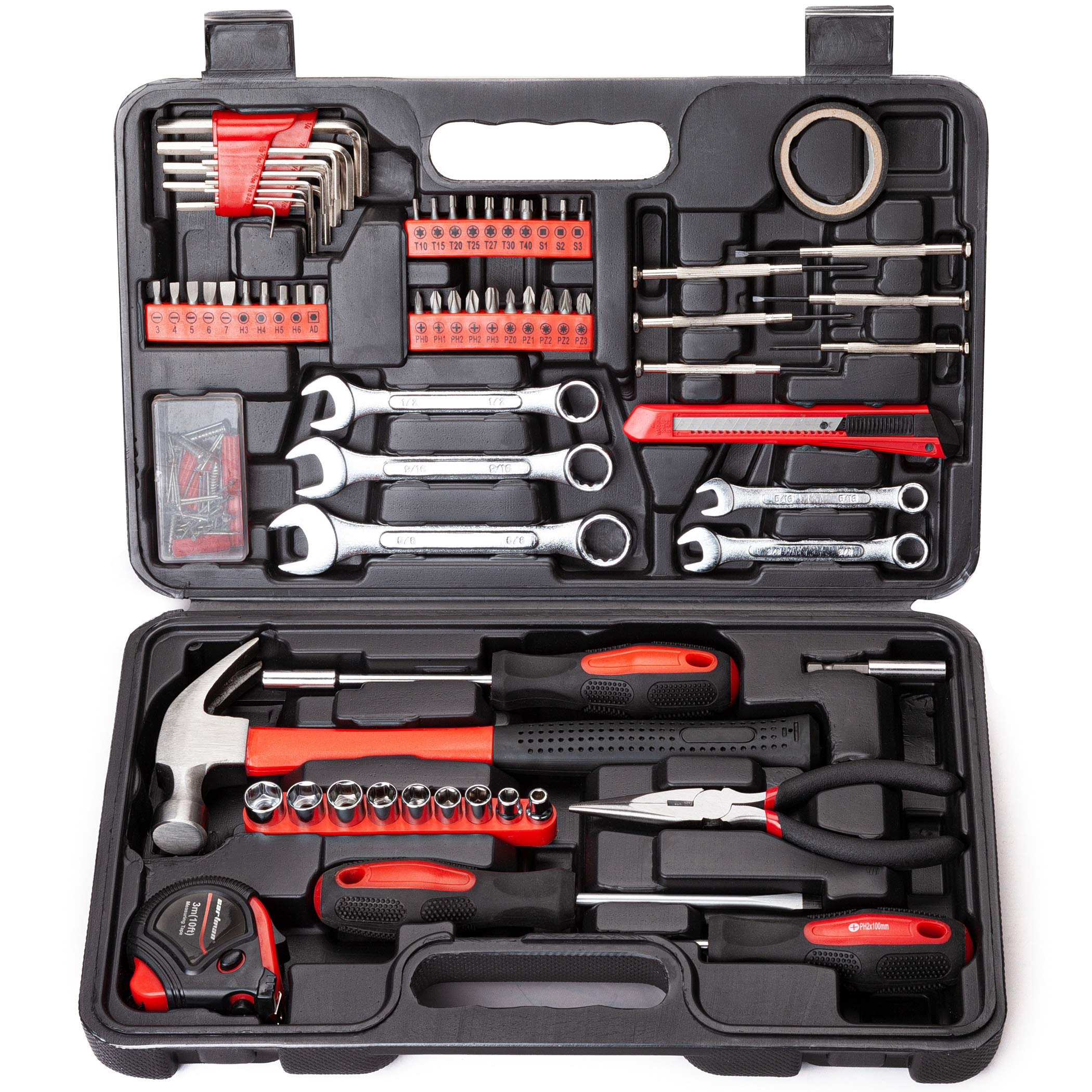 148 Piece Hand Tool Set for Automotive Household Use Car Enthusiasts DIY Home Repairs Plastic Case OEM Customization Supported