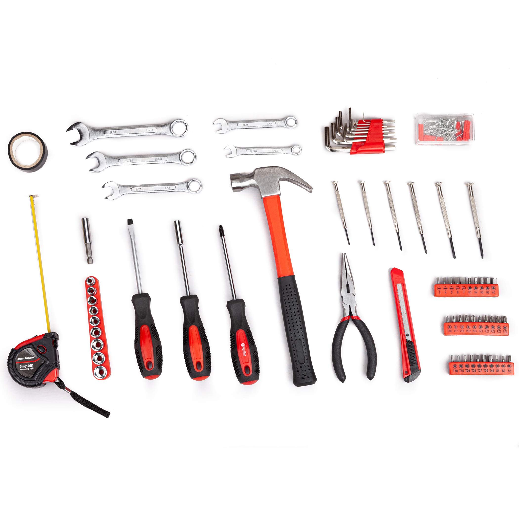 148 Piece Hand Tool Set for Automotive Household Use Car Enthusiasts DIY Home Repairs Plastic Case OEM Customization Supported