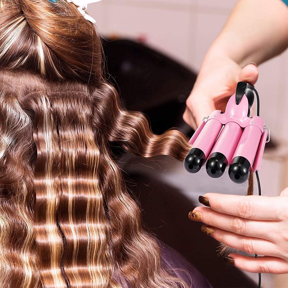 Professional 3 Barrels Big Wave Hair Curling Iron Waver Multifunction Hair Styling Wand Triple Barrel Hair Curler
