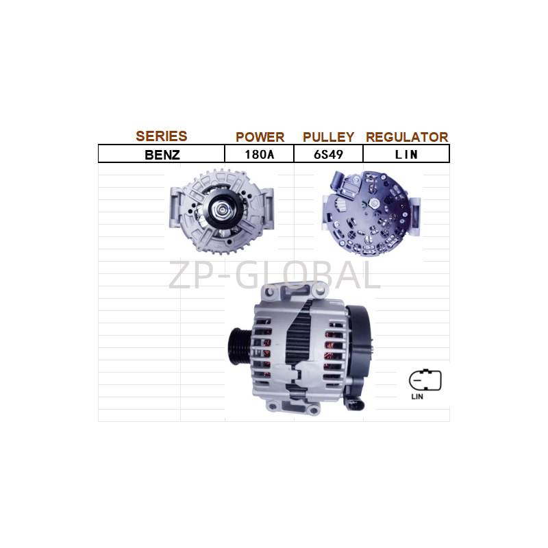 Low Rpm High Output Alternator for Car A0131545602 for Mercedes Benz C350/CLK500/CLS350