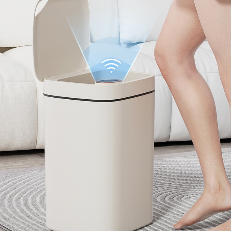 FF2184 Home Office Automatic Touchless Garbage Can Auto Plastic Waste Basket Motion Sensor Touchless Smart Trash Can