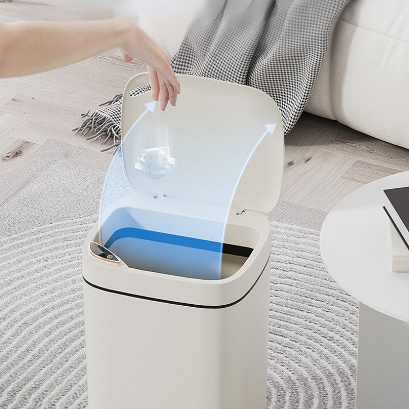 FF2184 Home Office Automatic Touchless Garbage Can Auto Plastic Waste Basket Motion Sensor Touchless Smart Trash Can