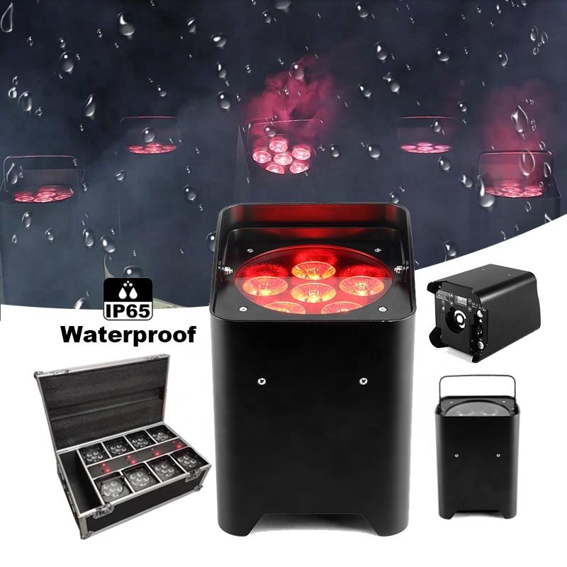 IP65 Waterproof Battery Uplight Outdoor RGBWA Stage Dmx Spotlight LED 6x12w ACCU Smart Bat for Wedding Party Lights