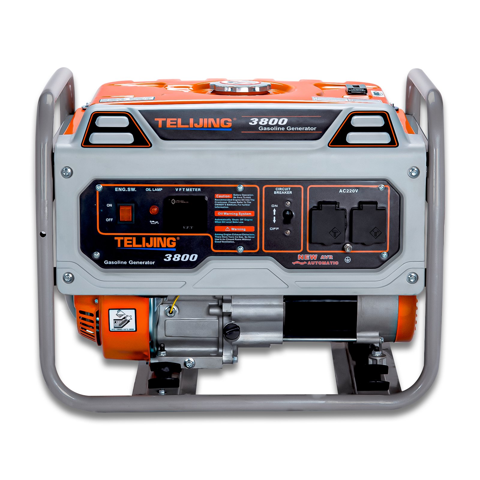 OHV Low Noise Portable 3.5KW Single Phase Gasoline Generator with Handles Wheels Recoil Electric Starter for Sale