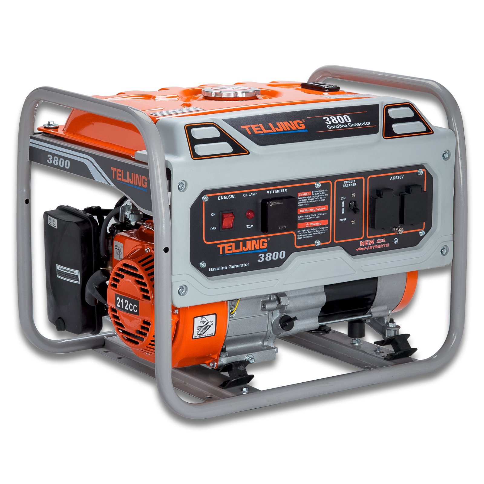 OHV Low Noise Portable 3.5KW Single Phase Gasoline Generator with Handles Wheels Recoil Electric Starter for Sale