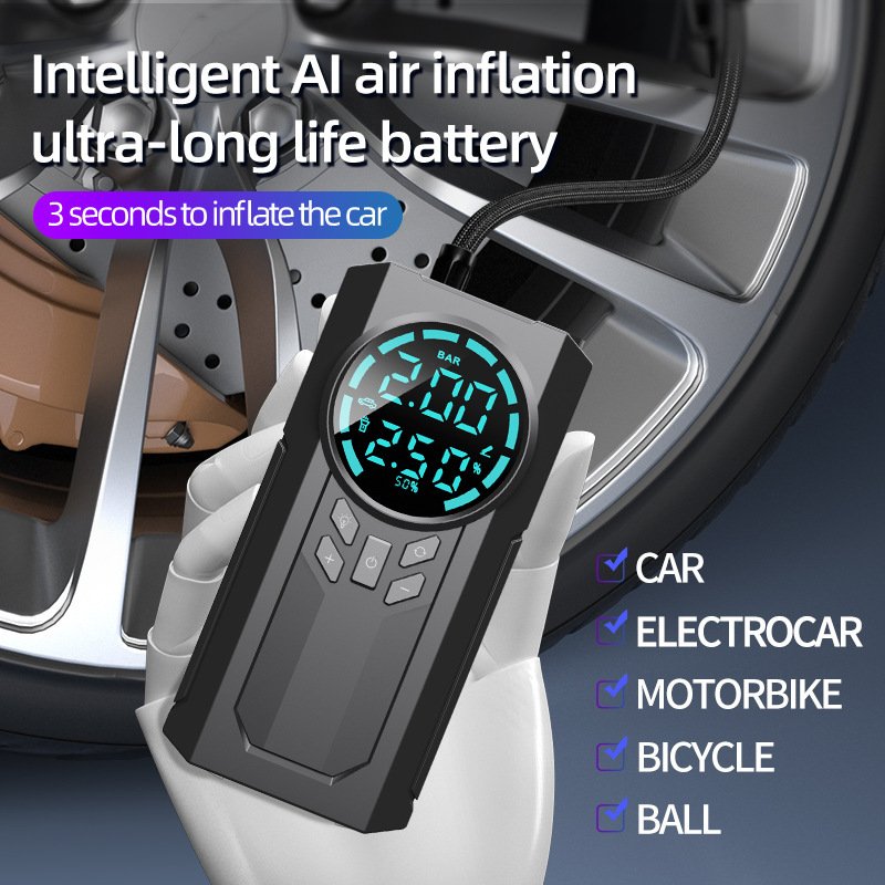 Jump Starter New Portable Car Electric Vehicle Tire Air Pump Wireless Power Bank for All Kinds of Electric Charging Use
