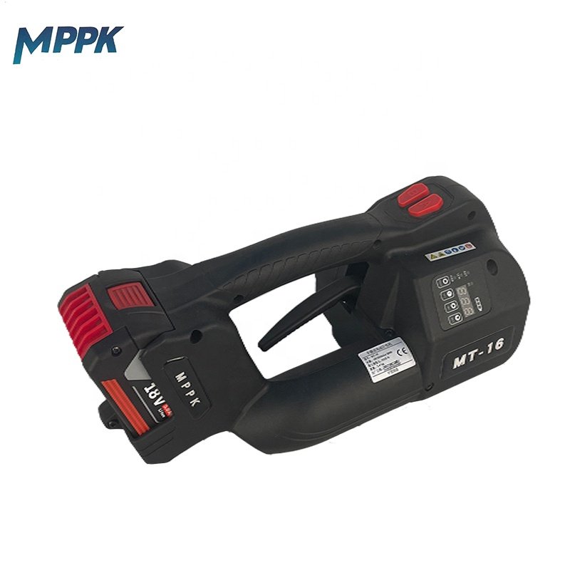 MPPK MT-16 Battery Powered Shrink Banding Packing Tool Portable Electric Battery HandHeld Strapping Machine for Plastic PP PET