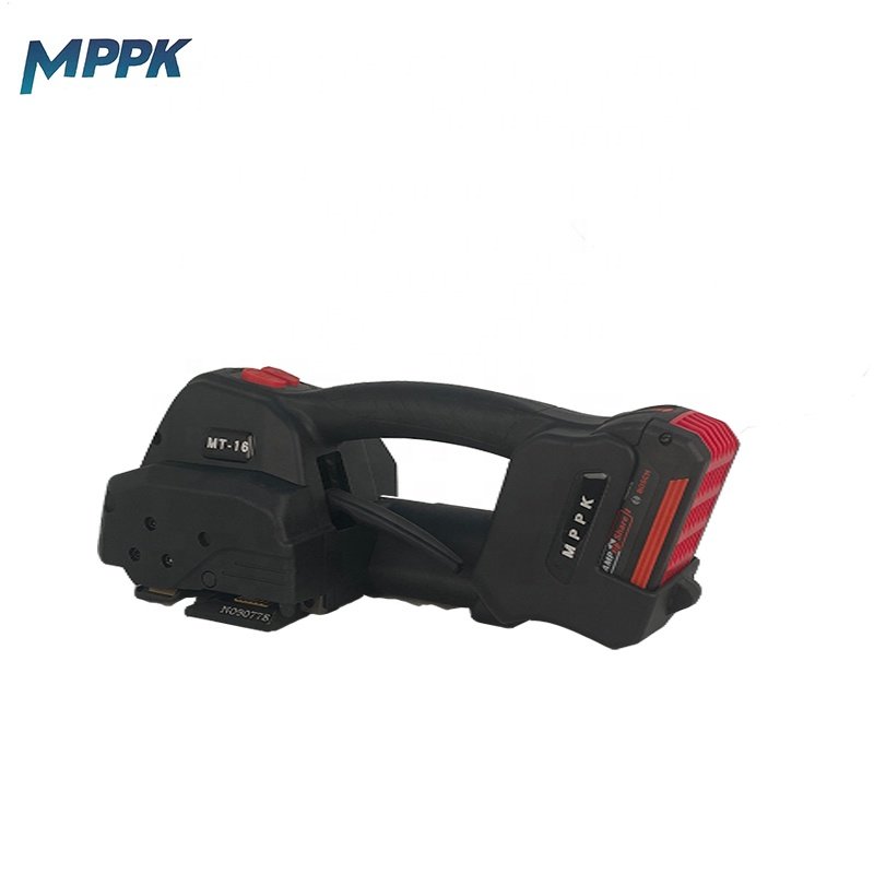 MPPK MT-16 Battery Powered Shrink Banding Packing Tool Portable Electric Battery HandHeld Strapping Machine for Plastic PP PET