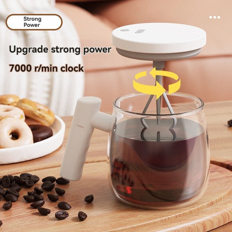 High Borosilicate Glass Automatic Mixing Coffee Mug 400ML Electric Self Stirring Mug Auto Self Mixing Cup for Coffee Milk