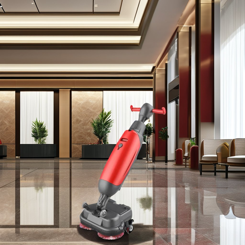 GS03 Auto Mini Floor Scrubber Dryer 18-inch Double Brush Floor Scrubber Electric & Manual Fuel Used Condition for Farm Cleaning