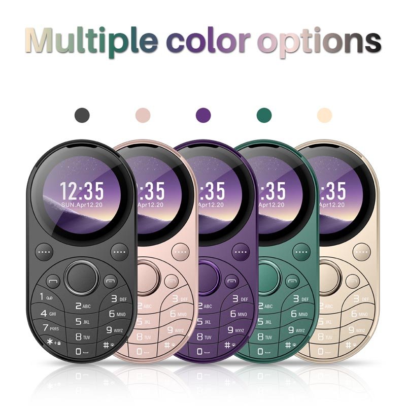 2024 I15 Mini Oval Small Mobile Phone Dual SIM GSM 1.39 Inch Screen Speed Dial Magic Voice Blacklist Vibration FM Radio Type-C