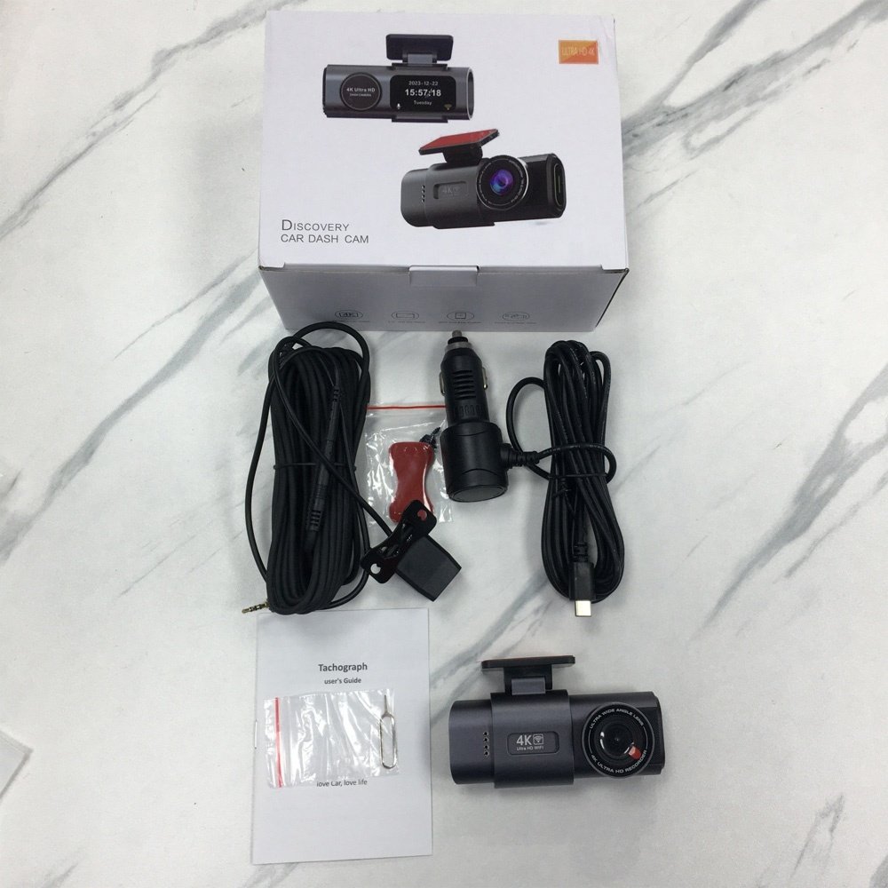 4K Rechargeable Battery Autosight Smart Screen Car Dvr 24hr Universal Wireless Voice Control Dashcams WiFi Gps Dual Lens Dashcam