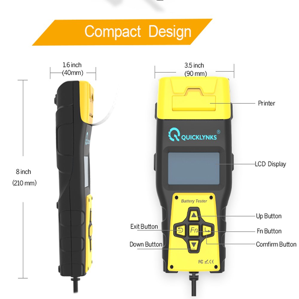 QUICKLYNKS Battery Tester BA1000 with Printer Function